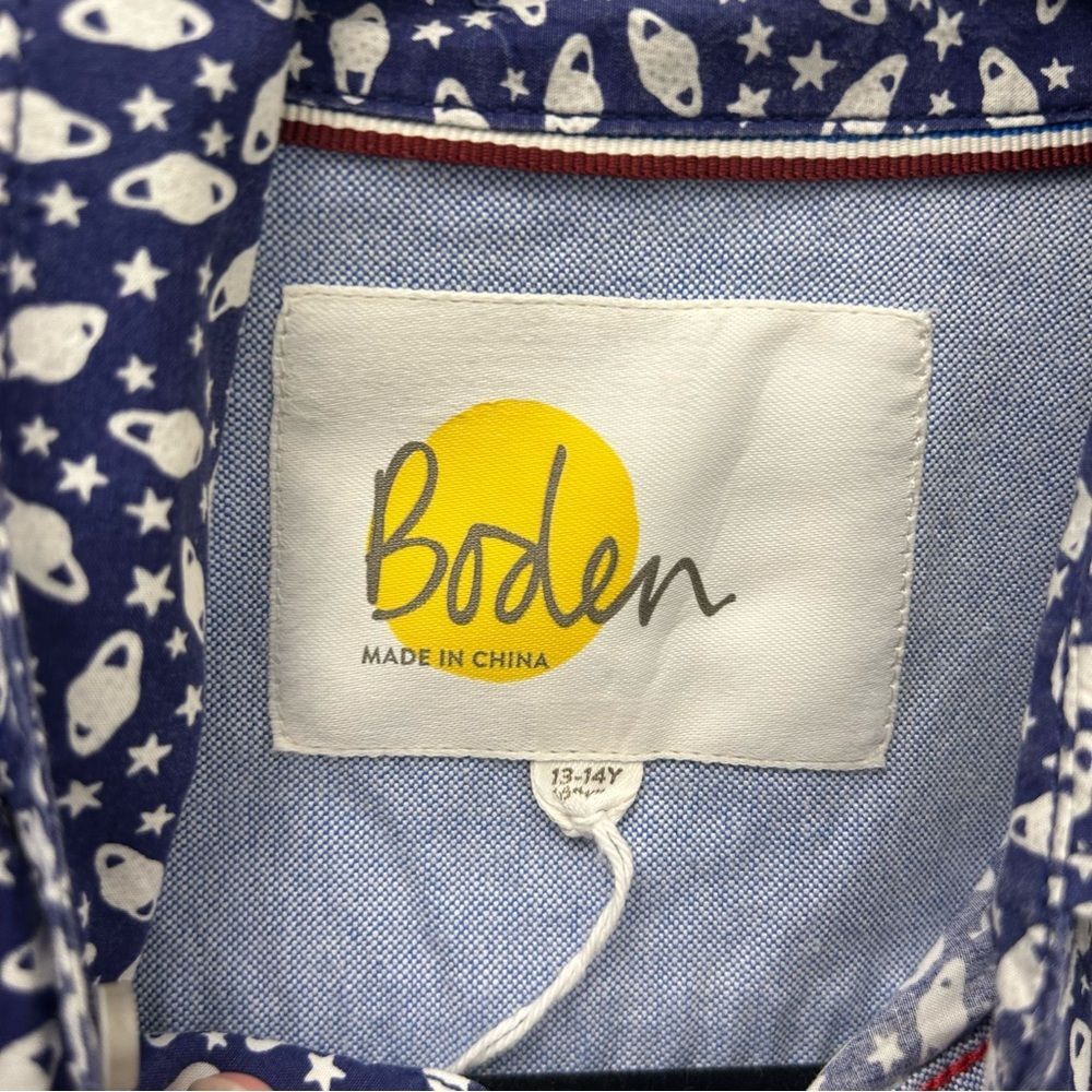 Boden Boys Outer Space Planets Button Down Shirt Size 13-14Y - Picture 8 of 10